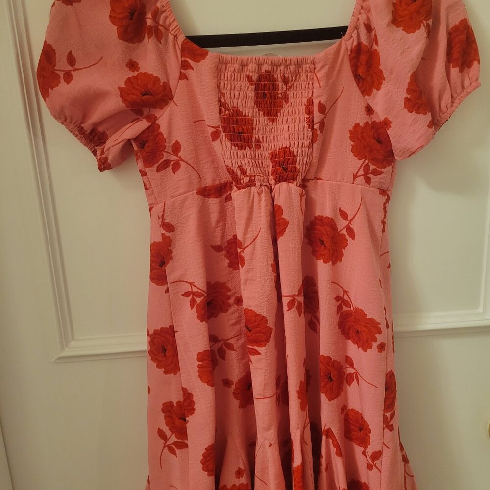 Girl's Poppies and Roses Pink Dress Size M - Picture 3 of 3